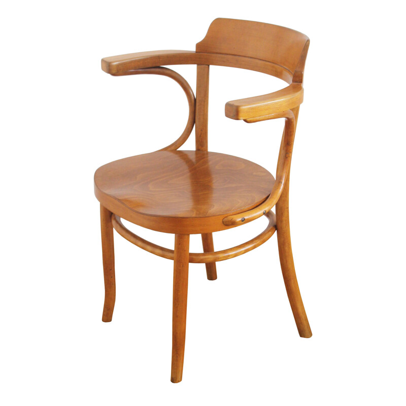 Vintage Mundus wood chair, Czechoslovakia 1930s