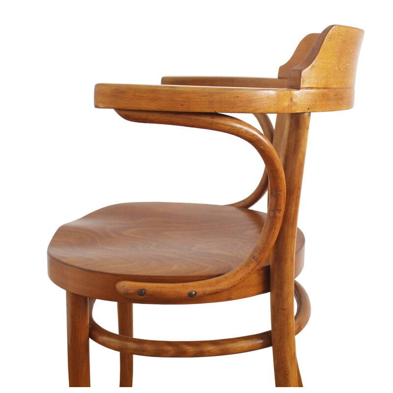 Vintage Mundus wood chair, Czechoslovakia 1930s