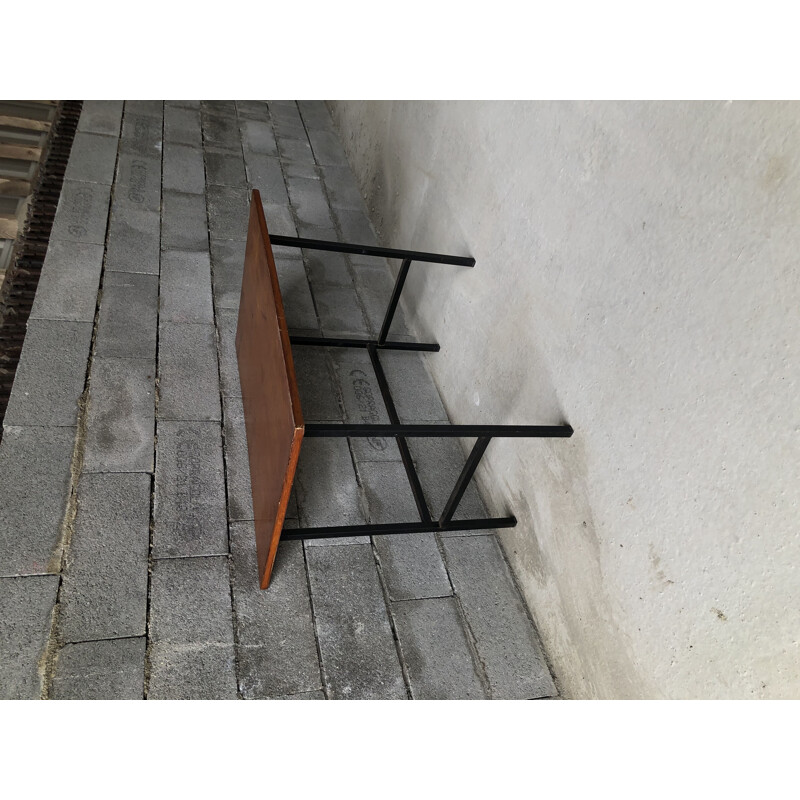 Vintage steel tube desk with oakwood top, 1950