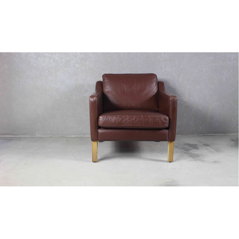 Dänischer Vintage-Sessel aus braunem Leder, 1970