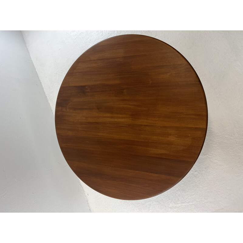 Mesa de centro trípode vintage de madera maciza de cerezo