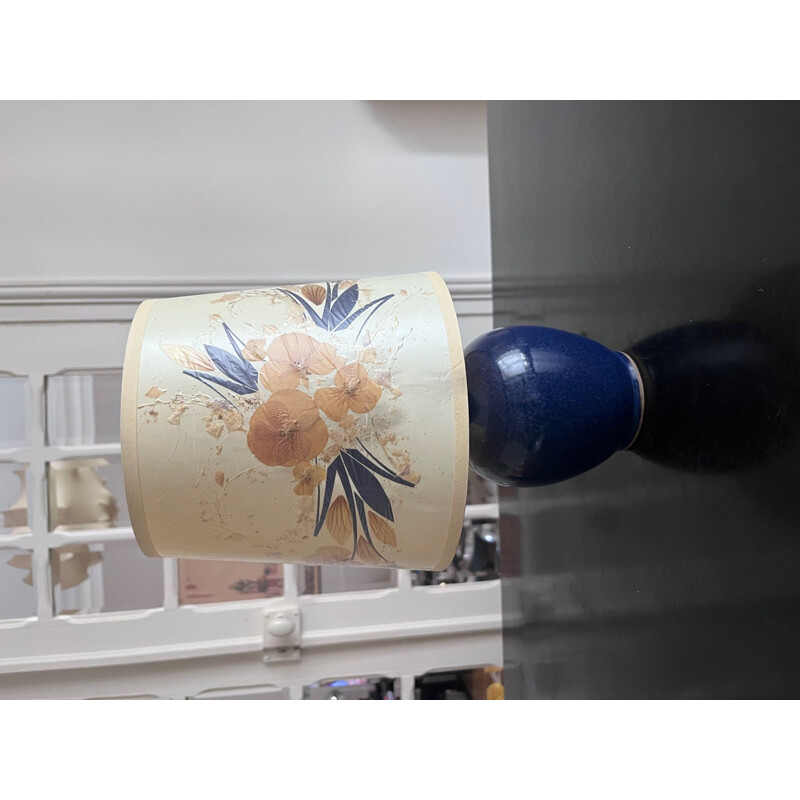 Vintage blue ceramic lamp