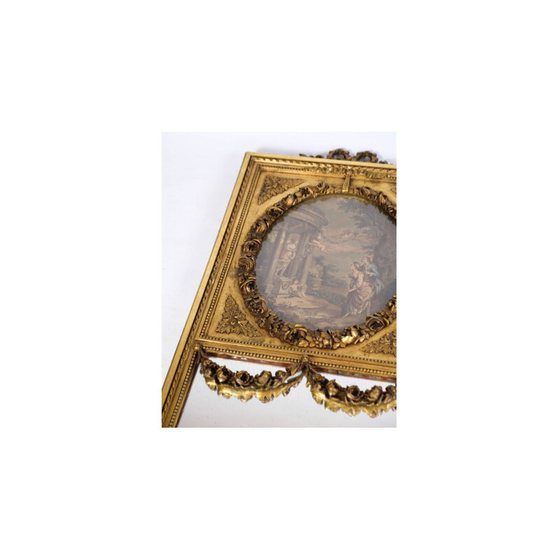 Vintage Louis Seize spiegel met bladgoud, 1790