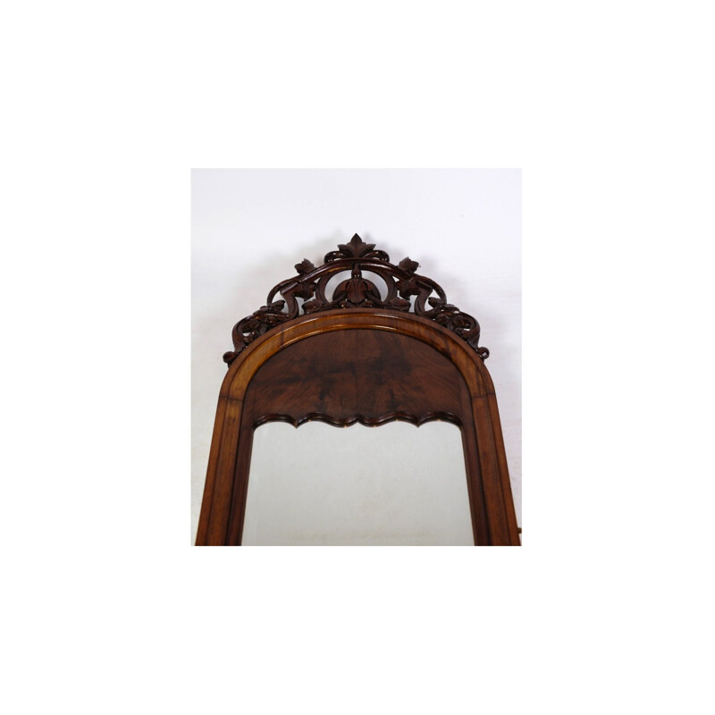 Vintage Christian VIII mirror with mahogany decoration, 1860