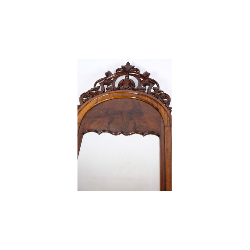 Vintage Christian VIII mirror with mahogany decoration, 1860