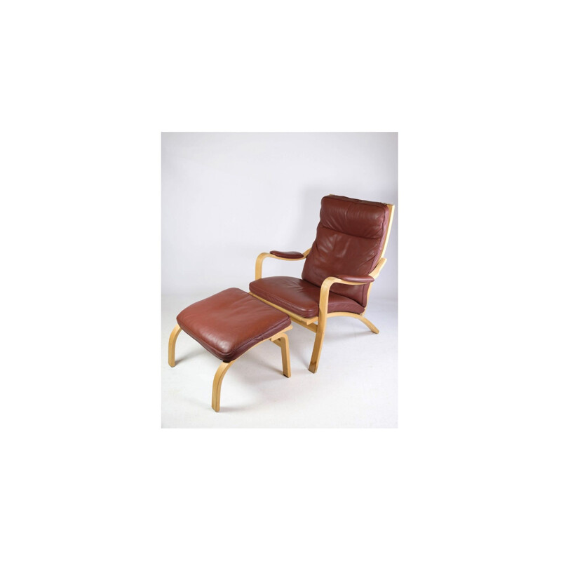 Vintage fauteuil en voetsteun model Mh 101 van Mogens Hansen, 1960