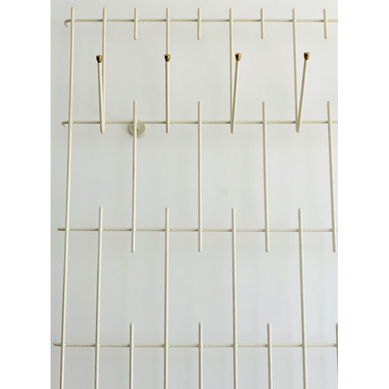 Vintage grid wall coat rack, Germany 1950s