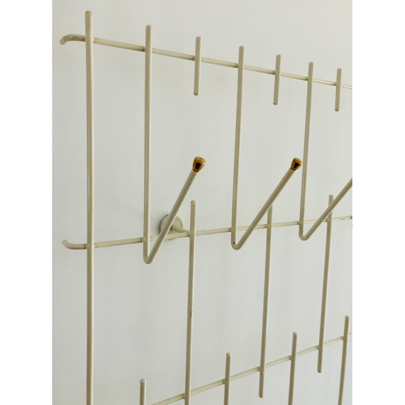 Vintage grid wall coat rack, Germany 1950s