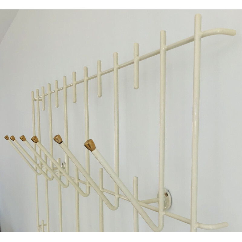 Vintage grid wall coat rack, Germany 1950s