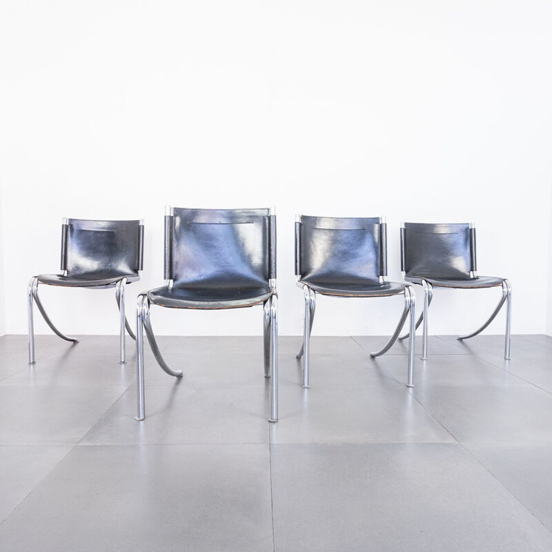 Set of 4 vintage Jot chairs by Giotto Stoppino for Acerbis, 1970s