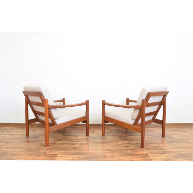 Pair of mid-century Danish teak armchairs, 1970s