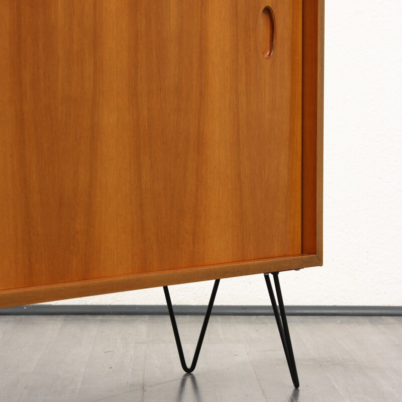 High WK cabinet in walnut with metal hairpin legs, Georg SATINK - 1950s