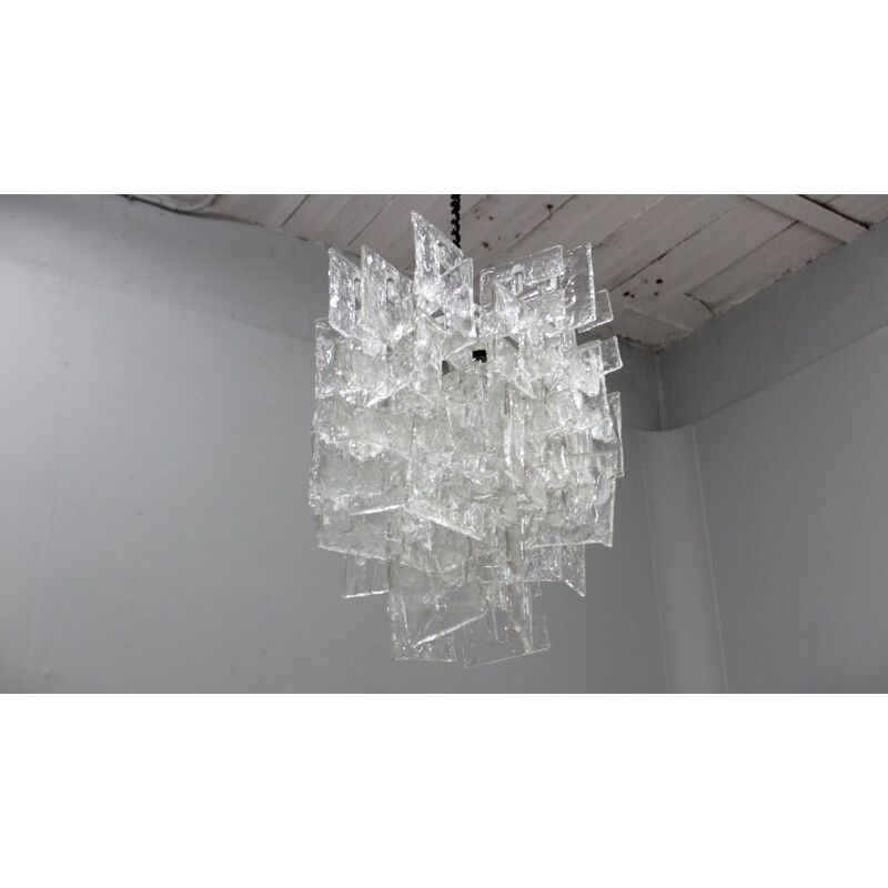 Vintage Murano glass chandelier by Carlo Nason for Mazzega, 1960s