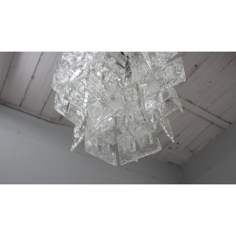 Vintage Murano glass chandelier by Carlo Nason for Mazzega, 1960s