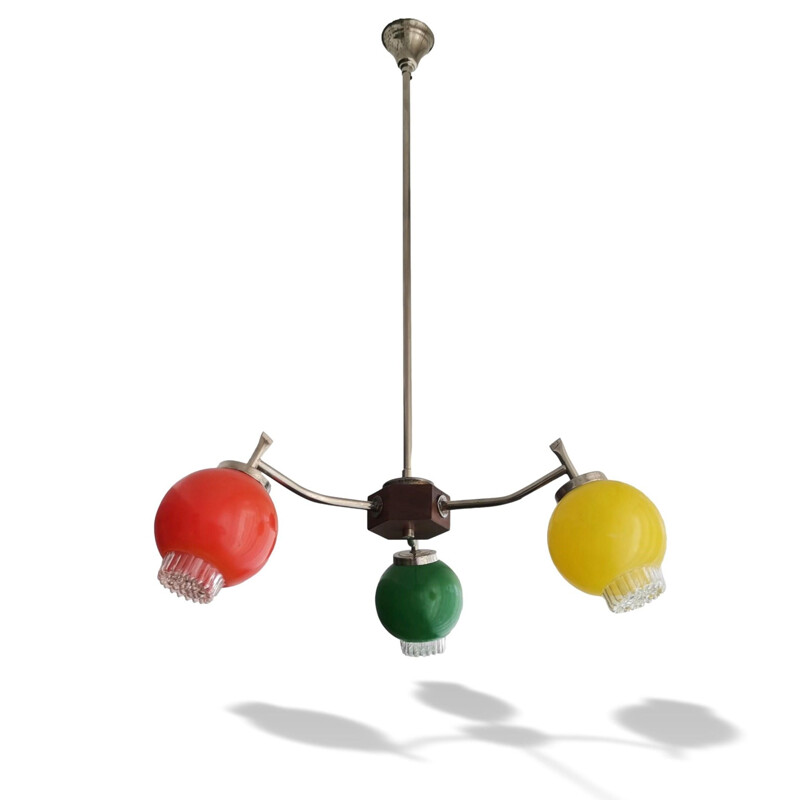 Mid century multicolored Sputnik light fixture chandelier, 1950s