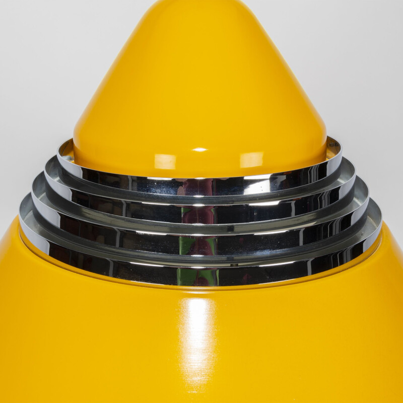 Vintage yellow cone pendant lamp by Kazuo Motozawa for Staff, 1970s