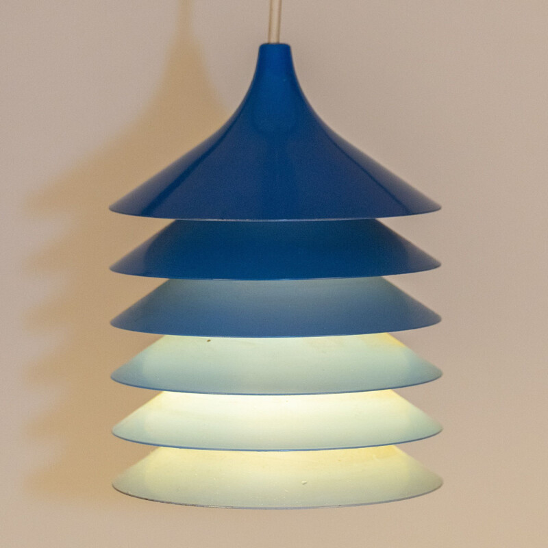 Vintage blue Duett pendant lamp by Bent Gantzel Boysen for ikea