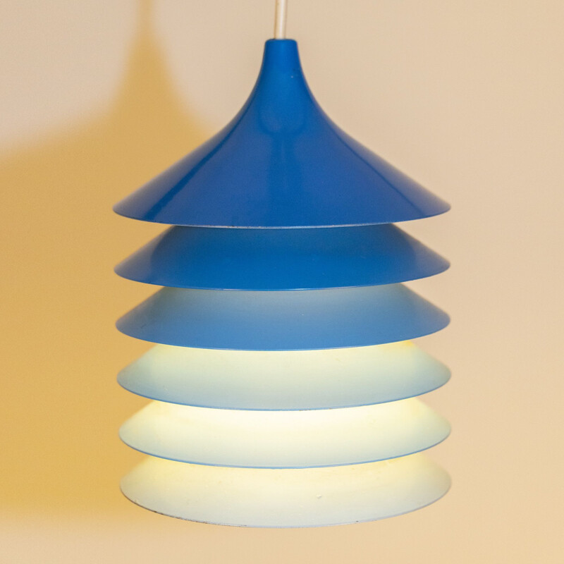 Vintage blue Duett pendant lamp by Bent Gantzel Boysen for ikea