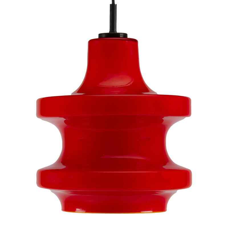 Vintage "Peil & Putzler" red glass pendant lamp  