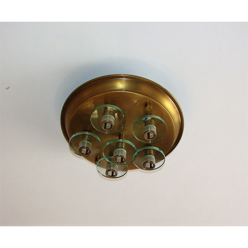 Vintage brass pendant lamp, 1970s