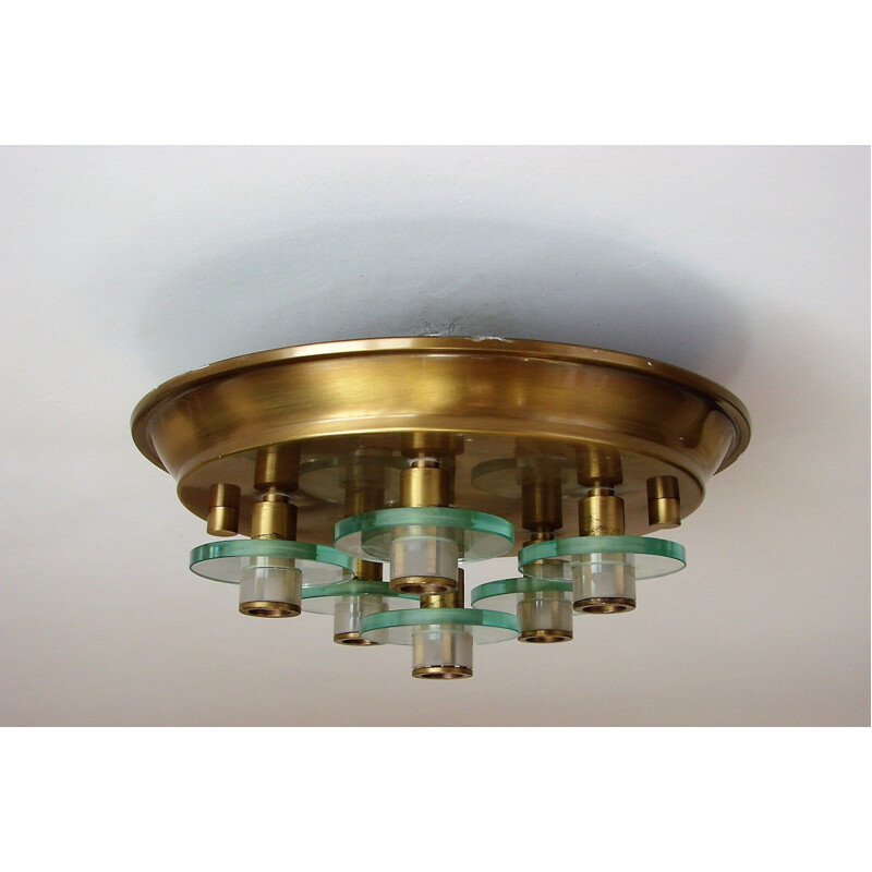 Vintage brass pendant lamp, 1970s