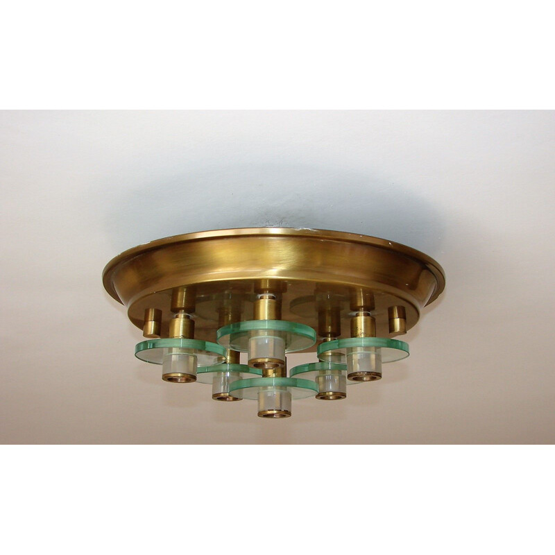 Vintage brass pendant lamp, 1970s