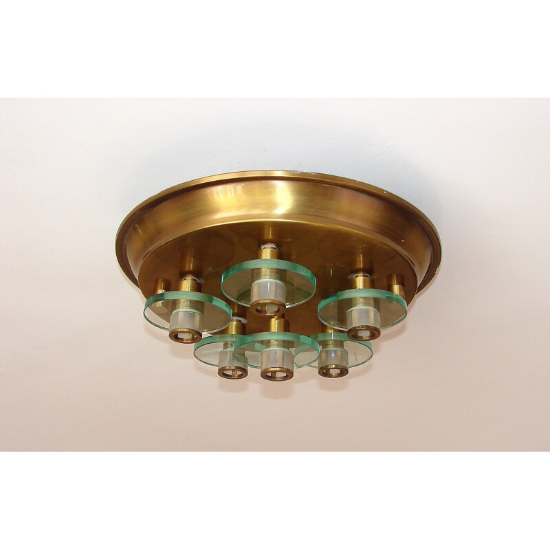 Vintage brass pendant lamp, 1970s