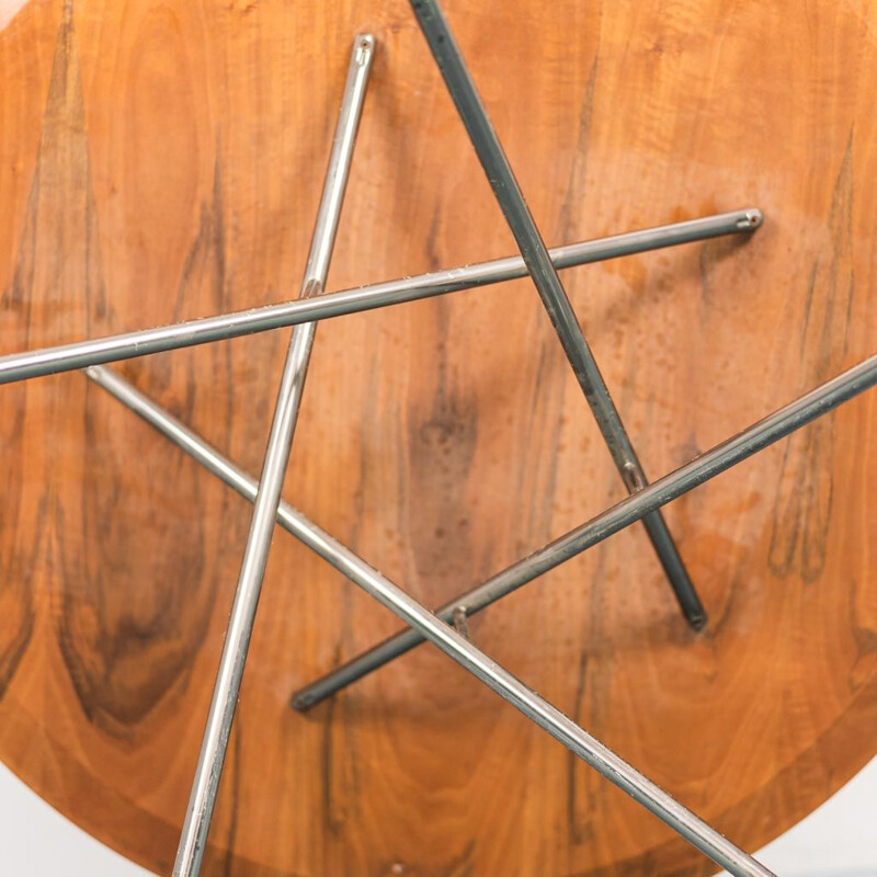 Vintage wood and metal coffee table, 1950