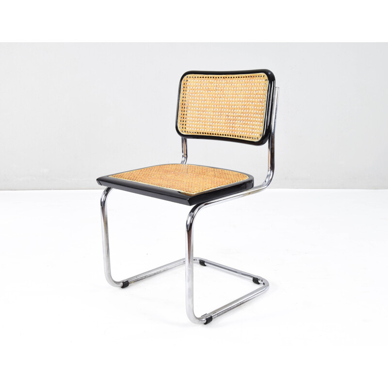 Set of 4 mid-century Italian B32 Cesca chairs by Marcel Breuer, 1970s