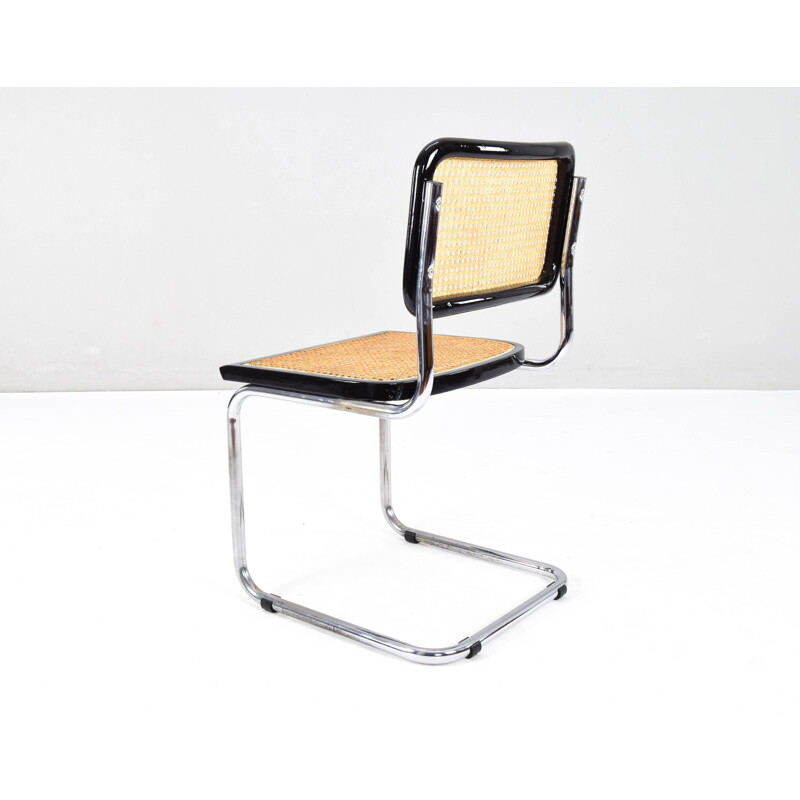 Set of 4 mid-century Italian B32 Cesca chairs by Marcel Breuer, 1970s