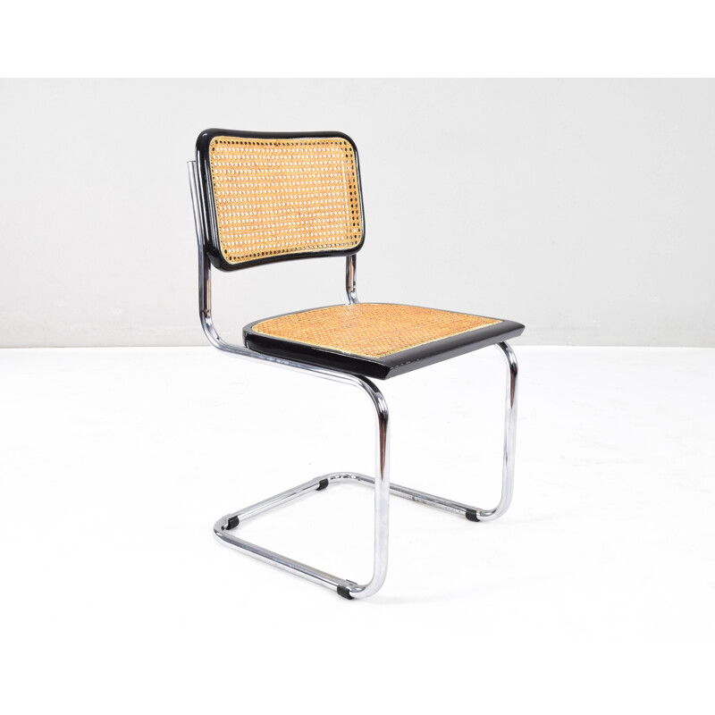 Set of 4 mid-century Italian B32 Cesca chairs by Marcel Breuer, 1970s