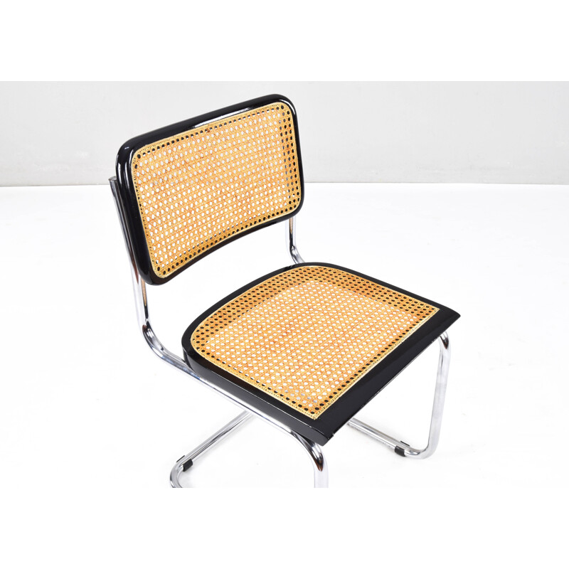 Set of 4 mid-century Italian B32 Cesca chairs by Marcel Breuer, 1970s