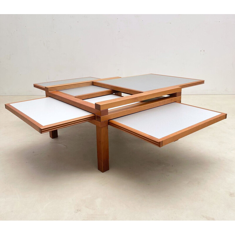 Tavolino vintage modulare in legno modello Hexa di Bernard Vuanersson per Bellato, Francia 1980