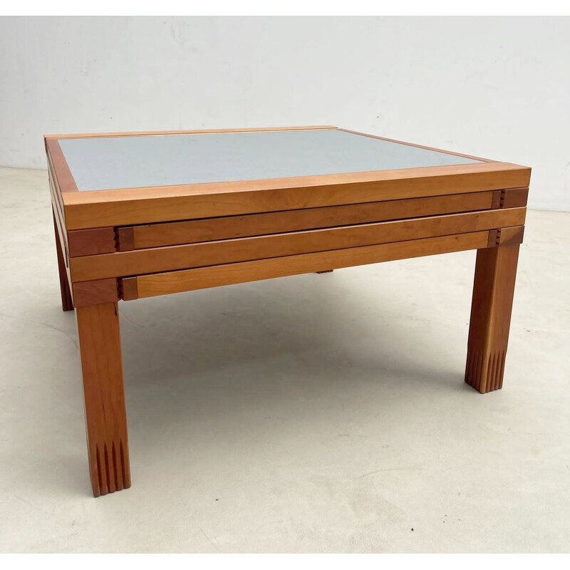 Modulaire vintage houten salontafel model Hexa van Bernard Vuanersson voor Bellato, Frankrijk 1980