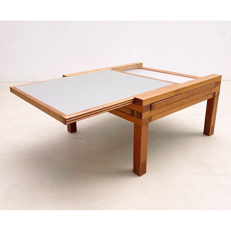 Modulaire vintage houten salontafel model Hexa van Bernard Vuanersson voor Bellato, Frankrijk 1980