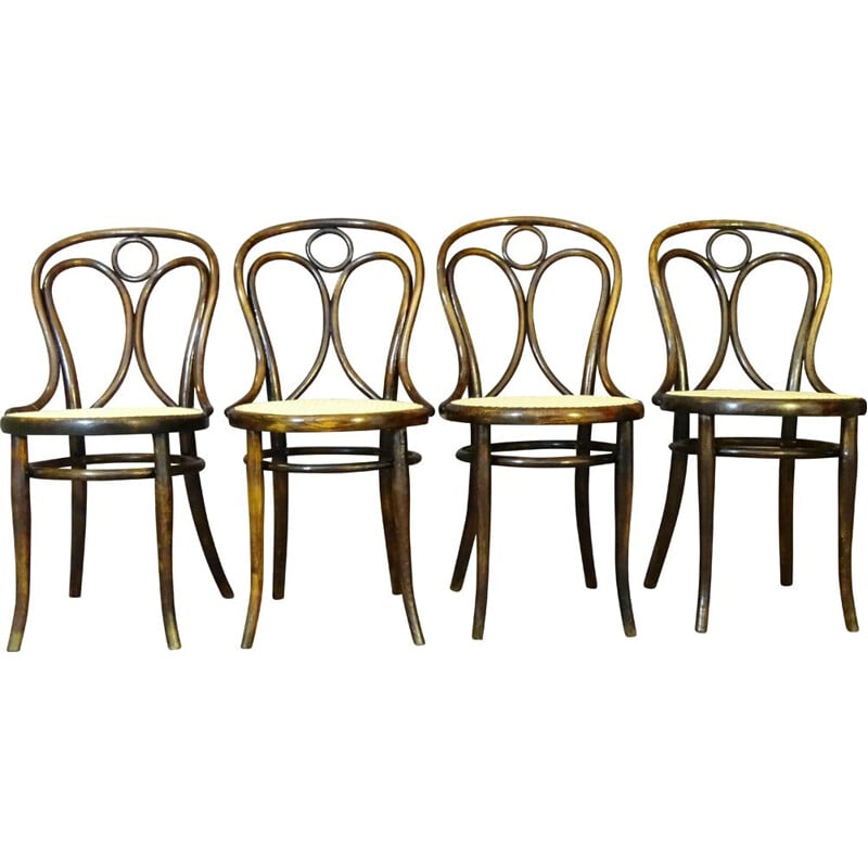 Set of 4 vintage Thonet N 19 chairs said Engelstuhl, 1880