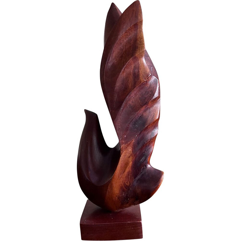 Scandinavian vintage bird sculpture in teak, 1960