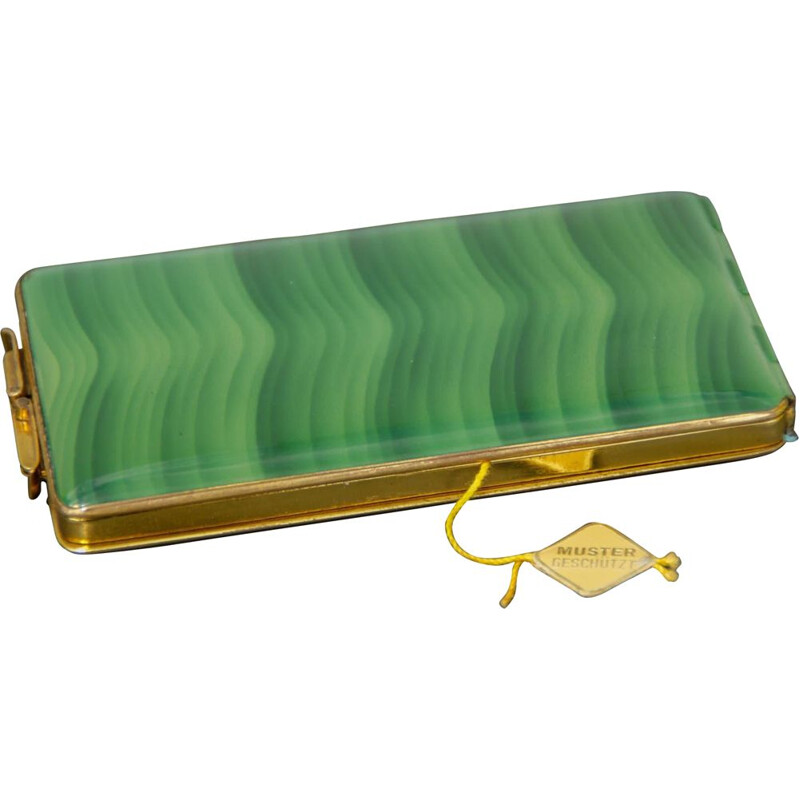 Vintage art deco brass cigarette case, 1930