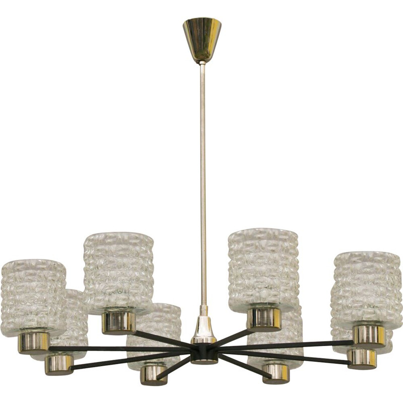 Candelabro de vidro de cristal Vintage, 1960