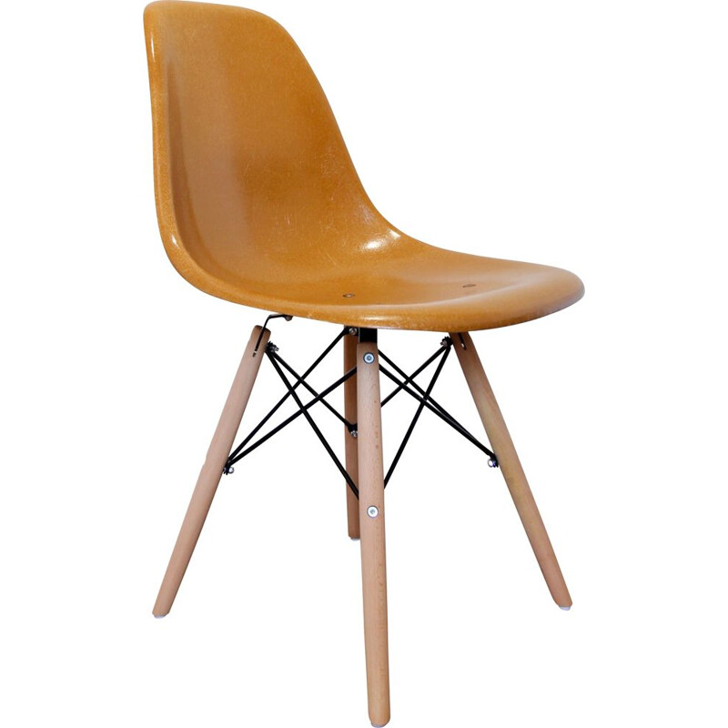 Dsw vintage Ochre Dark chair de Charles e Ray Eames para Herman Miller, 1960