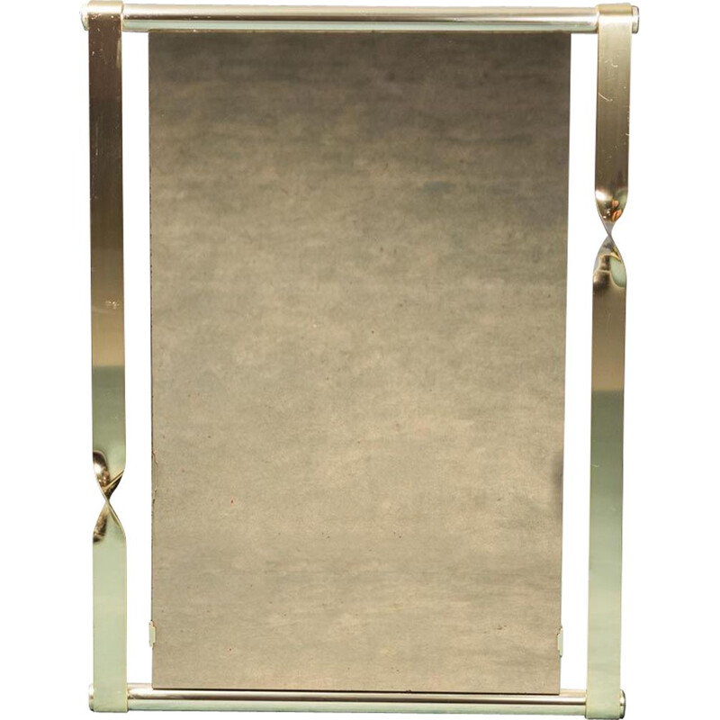 Vintage wall mirror in brass and smoked glass by Luciano Frigerio, 1970