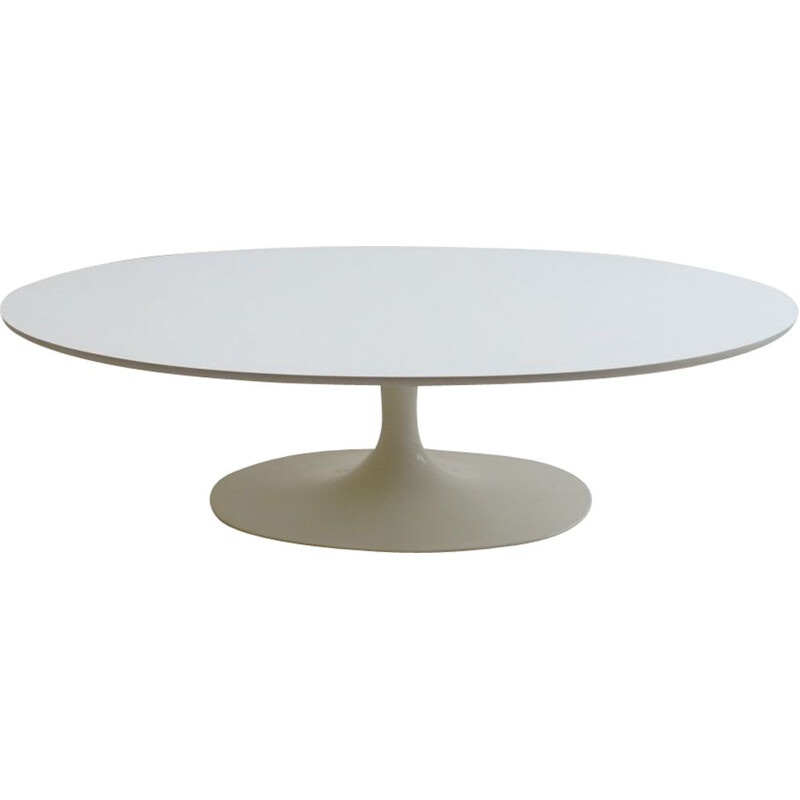 Vintage white oval coffee table by Maurice Burke for Arkana, Uk 1960s