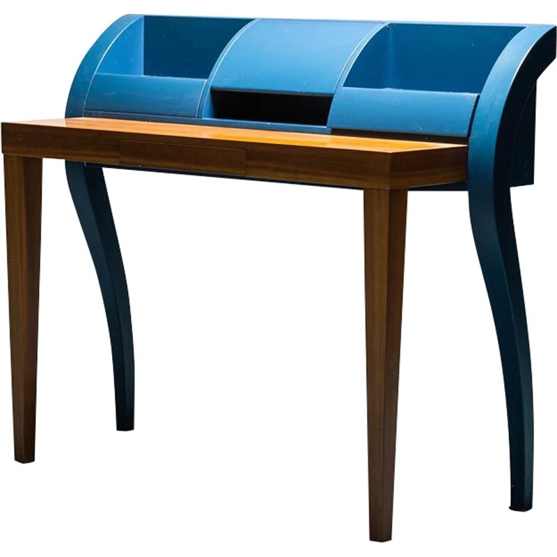 Mesa de madeira azul claro Vintage, 1990