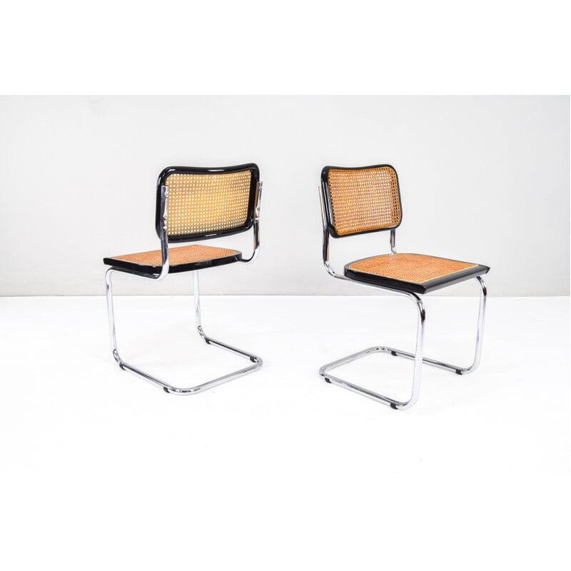 Paire de chaises Cesca B32 vintage par Marcel Breuer, Italie 1970