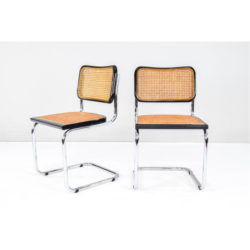 Paar vintage Cesca B32 stoelen van Marcel Breuer, Italië 1970