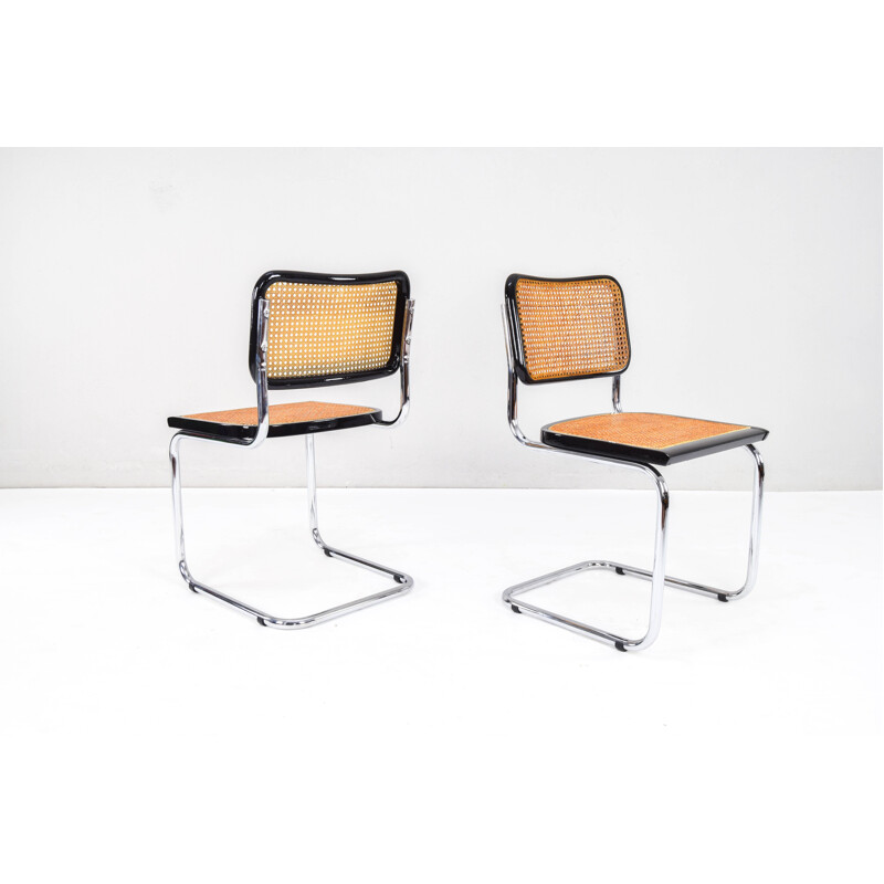 Paar vintage Cesca B32 stoelen van Marcel Breuer, Italië 1970