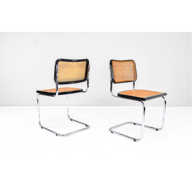 Pair of mid-century B32 Cesca chairs by Marcel Breuer, Italy 1970s