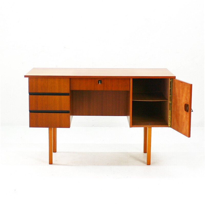 Mid century desk in walnut with drawers - 1960s