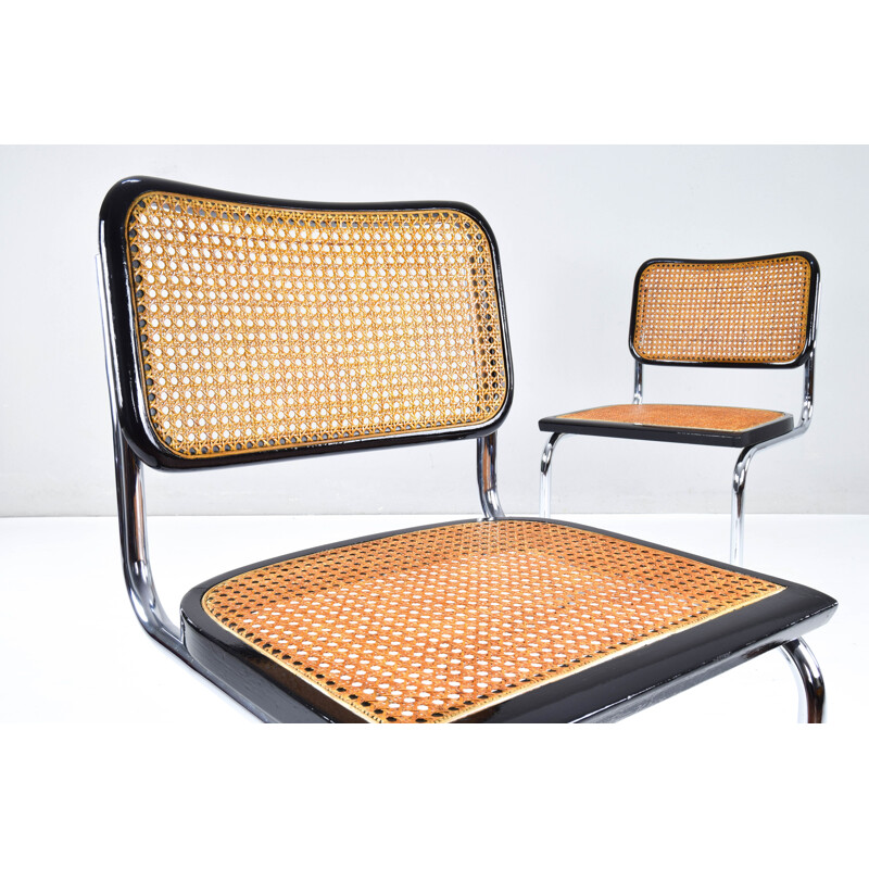 Pair of mid-century B32 Cesca chairs by Marcel Breuer, Italy 1970s