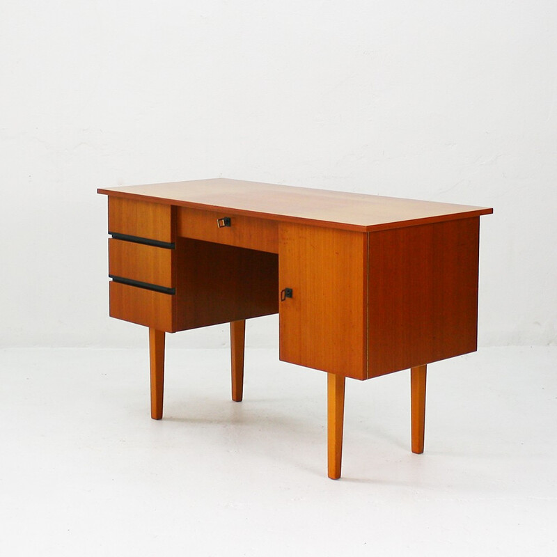 Mid century desk in walnut with drawers - 1960s